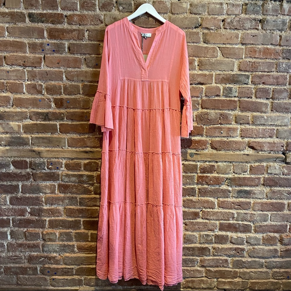 Pretty in Pink! Flowy 100% cotton Maxi Dress